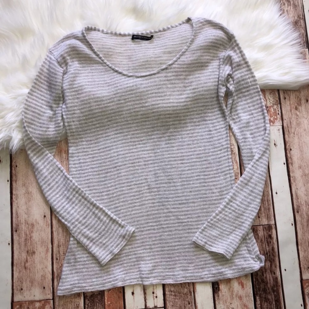 Brandy Melville Striped Sweater Top Pullover Wool